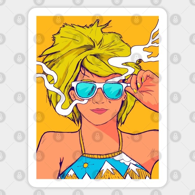 The summer girl Sticker by Swadeillustrations